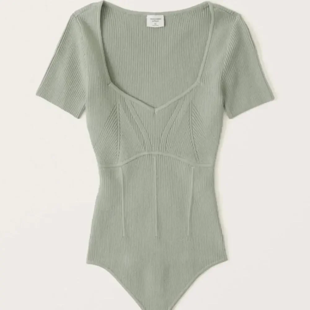 Abercrombie & Fitch Sweetheart Corset Bodysuit Size XS Sage Green Romantic Sexy